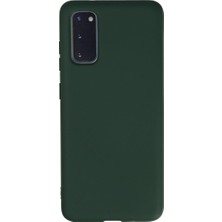 Samsung Galaxy S20 Kılıf Nano Içi Kadife Silikon - Koyu Yeşil