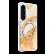 Royaleks Onegif Samsung Galaxy A57 5g Lotus Simli Magsafe Kapak - Turuncu