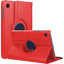 Royaleks Samsung Galaxy Tab A11 360 Tablet Deri Kılıf - Kırmızı