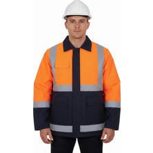 Empressco Iş Montu, Iş Kabanı(Turuncu) Su ve Rüzgar Itici, Gizli Kapşonlu Hi-Vis , Workwear