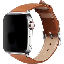 Royaleks Apple Watch 42MM NL26 Deri Kordon - Taba