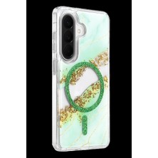 Royaleks Onegif Samsung Galaxy A37 5g Lotus Simli Magsafe Kapak - Yeşil