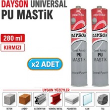 Dayson Arge Toptan Universal Pu Mastik 280 ml Kırmızı 2 Adet