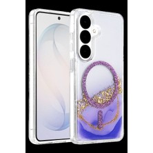 Royaleks Onegif Samsung Galaxy S26 Lotus Simli Magsafe Kapak - Mor
