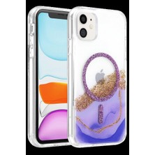 Royaleks Onegif Apple Iphone 11 Lotus Simli Magsafe Kapak - Mor