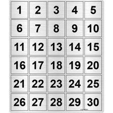 Empressco Masa Numarası, Dolap Numarası Metal 1 - 30 (5X5CM Arkası Yapışkanlı)