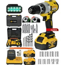 Empressco 256VF 10AH 10 Pilli Çift Batarya Brushless Motor 13MM Çelik Mandren Akülü Vidalama Darbeli Şarjlı