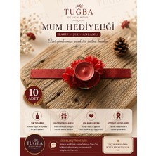 Tuğba Design House Kırmızı Çiçekli Mum Hediyeliği Kurdeleli Kına Nişan Nikah Söz Hatırası – 10 Adet