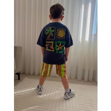 Butik Erkek Çocuk Dijital Baskı Tshirt Şortlu Ikili Takım( Oversize Kalıp,yaşınızı Alınız)