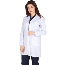 Empressco Kadın Doktor Öğretmen Önlüğü Laboratuvar Eczacı Hemşire Dizüstü Önlük Klasik Yaka