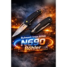 N690 Çelik Rulmanlı Katlanır Çakı – Modern ve Içten Kilitli Güvenli Kullanım
