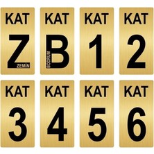 Empressco Apartman Bina Kat Numarası Levhası 9X18 cm Altın Renk