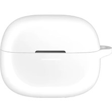 Xiaomi Redmi Buds 6 Pro Ile Uyumlu Kancalı Silikon Renkli Kılıf (Beyaz)