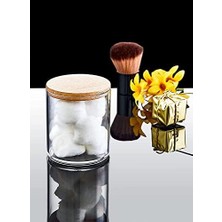 Ahşap Görünümlü Kapak 3'lü Organizer Set, Modern Pamukluk Düzenleyici Şık 3'lü Pamukluk Set - Şık ve Fonksiyonel Ahşap Görünümlü Kapaklı - Mutfak ve Banyonuzu Düzenleyin!