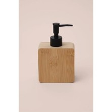 Premium Doğal Bambu Sıvı Sabunluk - Pompalı Ahşap Kare Sabun Dağıtıcı, Banyo ve Mutfak Tezgâh Üstü Lüks Sıvı Sabun Şişesi