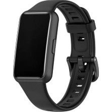 Band 7 ile Uyumlu Saat Kayışı Ent Kaliteli  Mi Band 7 ile Uyumlu Spor Saat Kontrast Renkli Lagniappe Silikon Kordon (Siyah)