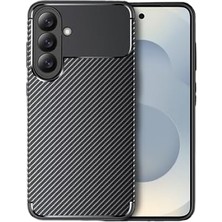 Galaxy S26 ile Uyumlu Kılıf Silikon Ince Karbon Lüx Parmak Izi Yapmayan Tarz Kapak Siyah
