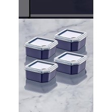 4'lü Q-Box Saklama Kabı Lacivert 350 ml