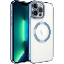 Tia Aks iPhone 14 Pro Uyumlu Lens Korumalı Lazer Kılıf Mavi