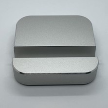 Premium Alüminyum Cep Telefonu Standı – Masaüstü Kullanım Için Ergonomik, Kompakt Tasarım, iPhone ve Android Uyumlu, Gümüş Grisi