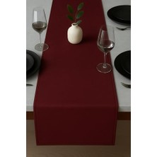 De'vor Perde Kadife Görünümlü Masa Runnerı,bordo 40 x 140