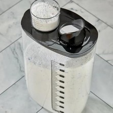 Hava Geçirmez Vakumlu Deterjan Saklama Kabı - Kendinden Ölçekli Vakum Kapaklı Deterjanlık 2100 ml