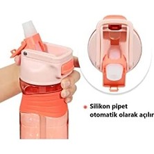 450ML Pipetli Tritan Su Matarası Sarı-Mavi-Turuncu VGN030