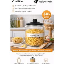 3,8 L Cam Deterjanlık Kavanoz – Amber Renk, Kapaklı “laundry Powder” Saklama Kabı, Çamaşır Deterjan Kapsülü ve Pod Düzenleyici