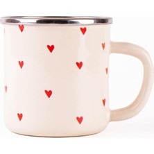 Cupid Kalp Desenli Emaye Kupa