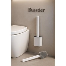 Yapıştırılabilir Tuvalet Fırçası, Silikon Klozet Temizleme Seti, Duvar Tipi Askılı, Kompakt Tasarım, Koku Önleyici, Esnek Uçlu, Hijyenik Banyo Fırçası