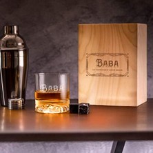 Babaya Hediye Özel Ahşap Kutulu Viski Kadeh Seti