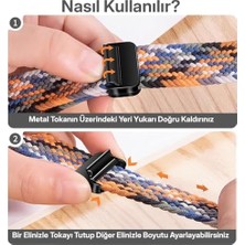 Apple Watch ile Uyumlu Metal Manyetik Tokalı Esnek ve Konforlu Örgü Kordon Kullanımı Kolay Kayış