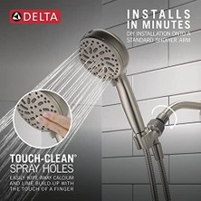 Delta Faucet Proclean Fırçalı Nikel Duş Başlığı, Elde Taşınabilir, Yüksek Basınçlı Püskürtmeli Duş Başlığı, El Duş Başlığı, 6 Püskürtme Ayarı, Spotshield Fırçalanmış Nikel 75740SN
