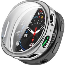 Galaxy Watch 8 44MM Için Kılıf Ekranı Tam Kaplayan 360 Full Round Soft Silicone Gümüş [galaxy Watch 8 44MM ile Uyumlu Kılıf - Gümüş]