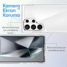 Galaxy S24 Ultra Için Crystal Armor Serisi Şok Emici Yumuşak Silikon Kenar Arkası Sert Polikarbonat Darbeye Dayanıklı Şeffaf Kılıf