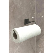 Rulo Havluluk Peçetelik, Yapışkanlı, Pratik Banyo Askısı, Kağıt Rulo Havluluk, Siyah