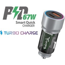67W Turbo Araç Şarj Başlığı – USB + Pd Girişli