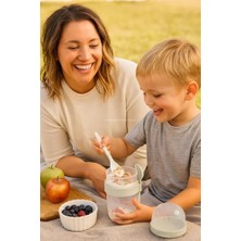 Müsli ve Granola Kapsülü, 1100 ml Sızdırmaz Yoğurt Kabı, Take And Go Kaşıklı Granola Kabı, Pratik ve Taşınabilir Tasarım (Beyaz)