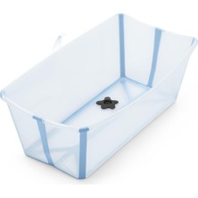 Happy Trend Stokke Flexi Bath, Ocean Blue Katlanabilir Bebek Küveti, Hafif, Dayanıklı ve Saklaması Kolay, Evde Veya Seyahatte Kullanımı Rahat, Yeni Doğanlar ve Bebekler Için Ideal