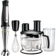 Happy Trend Braun Multiquick 7 Mq 7075X El Blenderi, Activeblade Teknolojisine Sahip Çıkarılabilir Paslanmaz Çelik Blender Ayağına Sahip El Blenderi, 3 Parçalı Aksesuar Seti Dahil, 1000 Watt, Siyah
