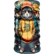 Happy Trend Bebo Store Extreme Spor Motor ve Bisiklet Kullananlara Özel Desenli Buff Boyunluk Bandana Balaklava - Kapsonlu_kedi