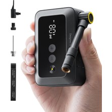 Happy Trend Hoto Mini Bisiklet Lastik Pompası, 25S Hızlı Şişirme Bisiklet Pompası, Kılavuzlu, 150 Psi Taşınabilir Elektrikli Bisiklet Hava Pompası, Presta ve Schrader Valfli, Yol Bisikleti, Motosiklet, Dağ