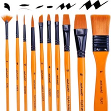 Happy Trend Mont Marte Art Paint Fırça Seti, Akrilik, 11 Adet (10 Boya Fırçası + Fermuarlı Kılıf)