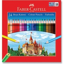 Happy Trend Faber-Castell Karton Kutu Boya Kalemi, 24 Renk, Yumuşak ve Canlı Renkler, Kolay Açılır, Kırılmaya Dayanıklı Uçlar, Uç Kırılmasına Karşı Dayanıklılığı Artıran Özel Yapıştırma Sistemi