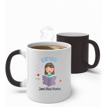 Alya Gift Shop Kişiye Özel Kitap Kurdu Sihirli Kupa Bardak