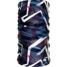 Happy Trend E Taktik Extreme Dijital Desing Seamless +Uv Mavi Renkli Desenli Boyunluk Bandana Buff Saç Bandı Maske Balaklava Toka