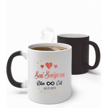 Alya Gift Shop Kişiye Özel Seni Seviyorum Sihirli Kupa Bardak
