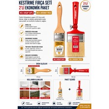 Polisan Kestirme Fırça Seti 2'li No:3 Ahşap Saplı + No:4 Kırmızı Akrobat Fırça