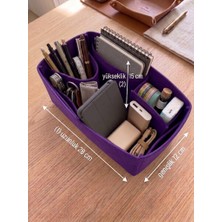Marjinal W Club Kare Ic Ceplı Canta Icı Organızer Koyu Mor Renk 28 X15 X12 Olculu ( Uzunluk x Yukseklık x  Genıslık )