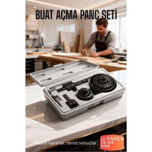 Modacar 11 Parça Profesyonel Panç Buat Açma Seti - Ahşap ve Alçıpan Delme Testere Seti (19-64 Mm) 722608